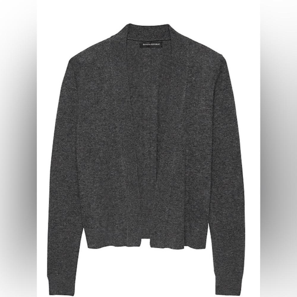NWOT Banana Republic BR Grey Wool Cashmere Light Cardigan Open Front Sweater XL